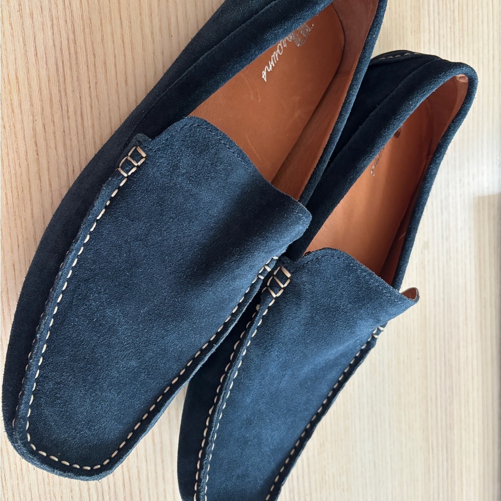 Elegant Navy Suede Loafers for Men